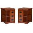 Home Square Mission Oak Wood Cabinet Table in Brown - Set of 2