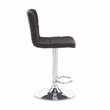 Home Square Metal Upholstered Adjustable Barstool in Chocolate Brown - Set of 2