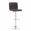 Home Square Metal Upholstered Adjustable Barstool in Chocolate Brown - Set of 2
