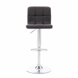 Home Square Metal Upholstered Adjustable Barstool in Chocolate Brown - Set of 2