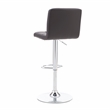 Home Square Metal Upholstered Adjustable Barstool in Chocolate Brown - Set of 2