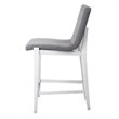 Home Square Rubber Wood Counter Stool in Aged White - Set of 2