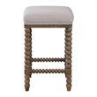 Home Square Wooden Counter Stool in Light Walnut Finish - Set of 2