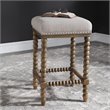 Home Square Wooden Counter Stool in Light Walnut Finish - Set of 2