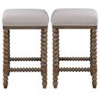 Home Square Wooden Counter Stool in Light Walnut Finish - Set of 2