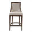 Home Square Leather Counter Stool in Cappuccino Finish - Set of 2