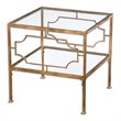 Home Square Metal and Tempered Glass Cube Table in Gold - Set of 2