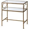 Home Square Leafed Iron Glass Side Table in Gold Finish - Set of 2