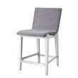 Home Square Rubber Wood Counter Stool in Aged White - Set of 3