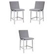 Home Square Rubber Wood Counter Stool in Aged White - Set of 3