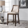 Home Square Leather Counter Stool in Cappuccino Finish - Set of 3