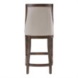 Home Square Leather Counter Stool in Cappuccino Finish - Set of 3