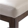 Home Square Leather Counter Stool in Cappuccino Finish - Set of 3