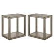 Home Square Mirrored End Table in Antique Gold Finish - Set of 2
