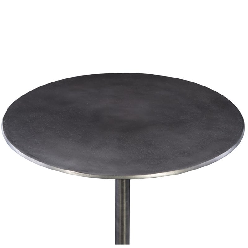 Home Square Industrial Accent Table in Antique Nickel - Set of 2