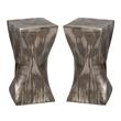 Home Square Aluminum Accent Table in Tarnished Silver - Set of 2