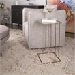 Home Square Iron and Glass Side Table in Antique Gold - Set of 2