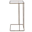 Home Square Iron and Glass Side Table in Antique Gold - Set of 2