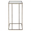 Home Square Iron and Glass Side Table in Antique Gold - Set of 2