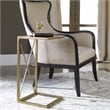 Home Square Iron & Glass Side Table in Antique Gold - Set of 2