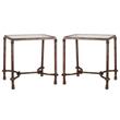 Home Square Warring Iron End Table in Rustic Bronze Patina - Set of 2