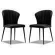 Home Square Leather Counter Stool in Black Finish - Set of 2