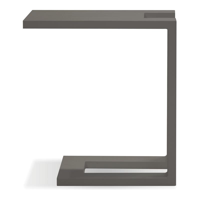 Home Square Modern Metal End Table with Aluminium Frame in Gray - Set of 2