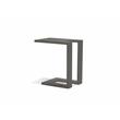 Home Square Modern Metal End Table with Aluminium Frame in Gray - Set of 2