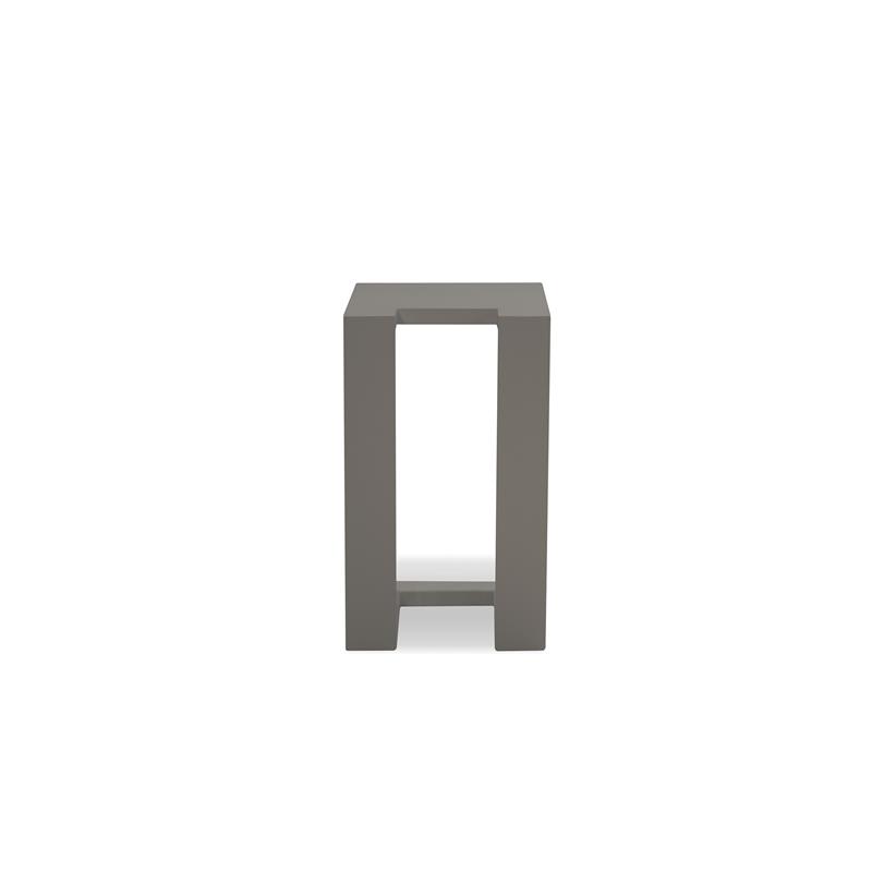 Home Square Modern Metal End Table with Aluminium Frame in Gray - Set of 2