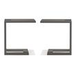 Home Square Modern Metal End Table with Aluminium Frame in Gray - Set of 2