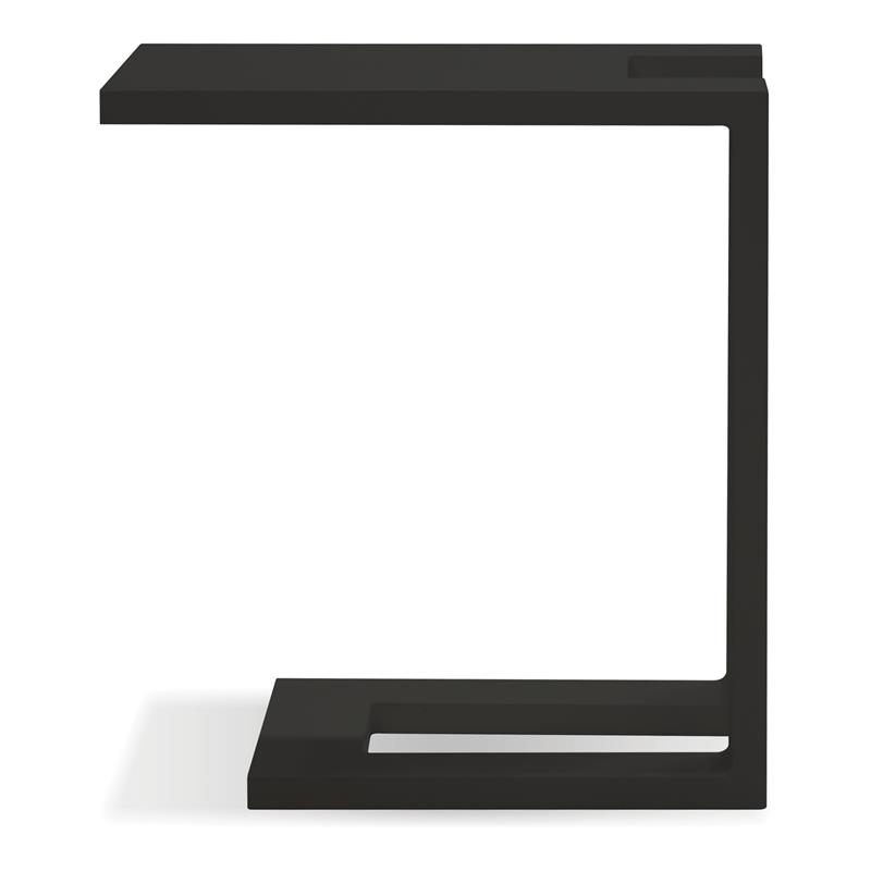 Home Square Modern Metal and Aluminium End Table in Black - Set of 2
