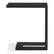 Home Square Modern Metal and Aluminium End Table in Black - Set of 2