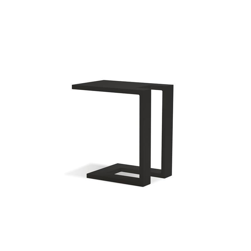 Home Square Modern Metal and Aluminium End Table in Black - Set of 2