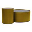 Home Square Modern Marble Top End Table with Brass Base in Black - Set of 2