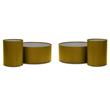 Home Square Modern Marble Top End Table with Brass Base in Black - Set of 2