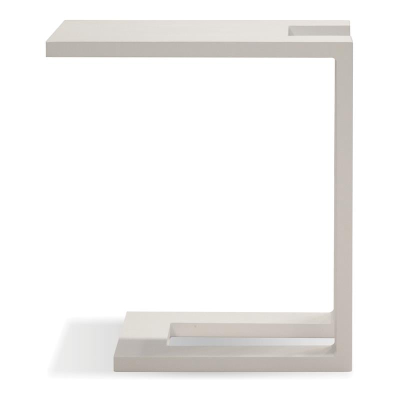Home Square Modern Metal End Table with Aluminium Frame in White - Set of 2