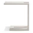 Home Square Modern Metal End Table with Aluminium Frame in White - Set of 2