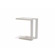 Home Square Modern Metal End Table with Aluminium Frame in White - Set of 2