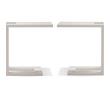Home Square Modern Metal End Table with Aluminium Frame in White - Set of 2