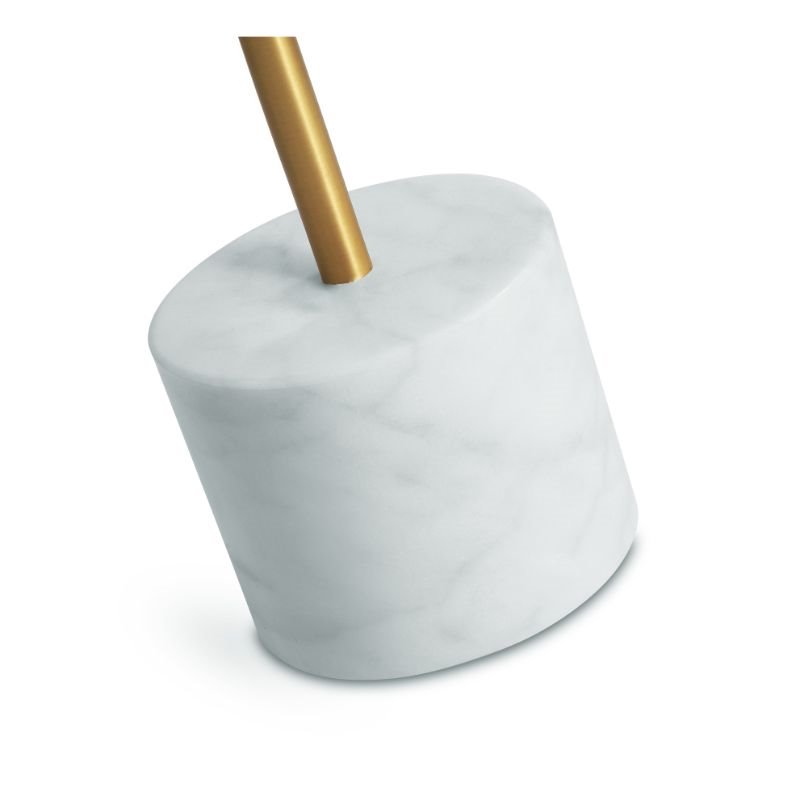 Home Square Modern Low End Table with Brass Top and White Marble Base - Set of 2