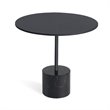 Home Square Modern Low End Table with Steel Top and Black Marble Base - Set of 2
