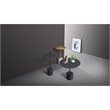 Home Square Modern Low End Table with Steel Top and Black Marble Base - Set of 2