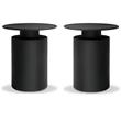 Home Square Modern Aluminum End Table Powder Coated in Matte Black - Set of 2