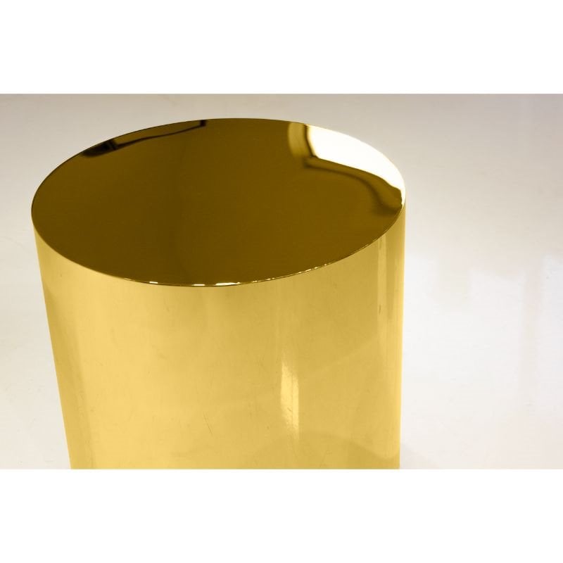 Home Square Modern Stainless Steel End Table in Polished Gold Finish - Set of 2