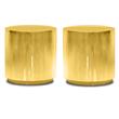 Home Square Modern Stainless Steel End Table in Polished Gold Finish - Set of 2
