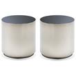 Home Square Modern Stainless Steel End Table in Polished Black Finish - Set of 2