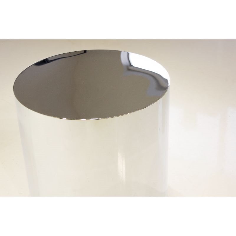 Home Square Modern Stainless Steel End Table in Polished Steel Finish - Set of 2