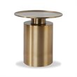 Home Square Modern Aluminum End Table in Antique Brass Finish - Set of 2