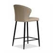 Home Square Counter Stool Wheat Leather in Black Legs - Set of 3