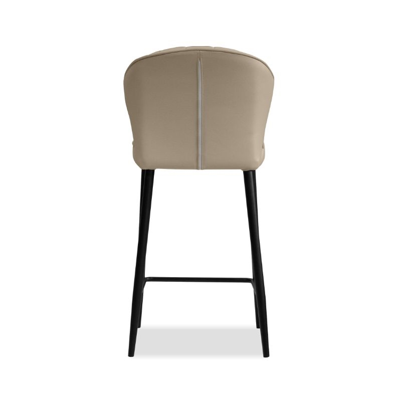 Home Square Counter Stool Wheat Leather in Black Legs - Set of 3